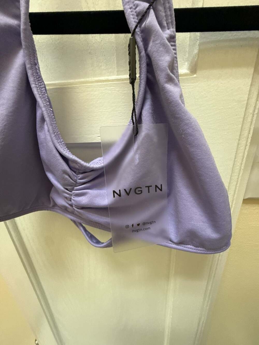 NVGTN Lavender Twist-Front Halter Sports Bra - Picture 4 of 4